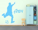 Soccer Man Decan and Personalized Name Decal